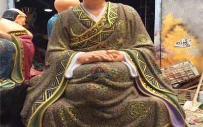 玻璃鋼彩繪大型寺廟景觀供奉十八羅漢雕塑