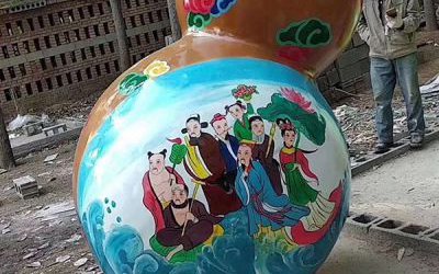 玻璃鋼公園彩繪葫蘆雕塑