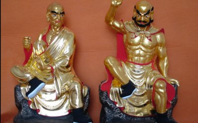 玻璃鋼彩繪大型景觀十八羅漢雕塑