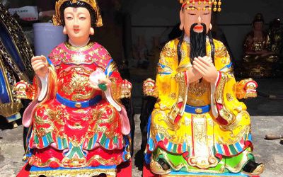 景區寺廟玻璃鋼彩繪大型佛像王母娘娘和玉皇大帝雕塑