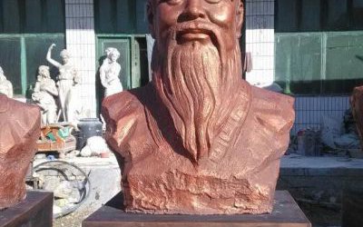 學校歷史名人頭像孔子玻璃鋼仿銅人物雕塑