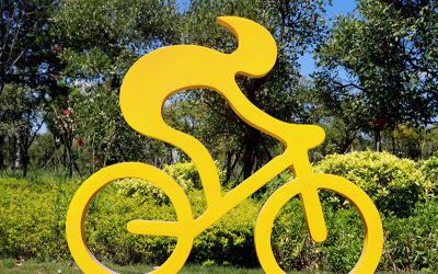 景區(qū)騎車(chē)玻璃鋼抽象運(yùn)動(dòng)雕塑