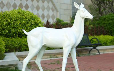 戶外園林玻璃鋼抽象梅花鹿雕塑