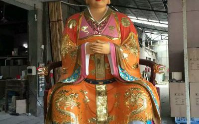 玻璃鋼彩繪寺院王母娘娘雕塑