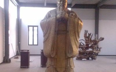 學院園林仿銅玻璃鋼道家創始人老子雕塑