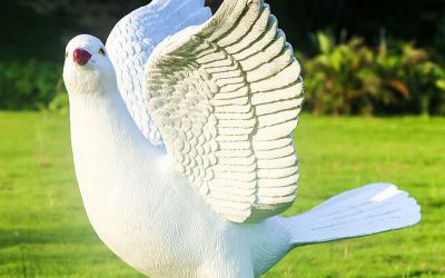 玻璃鋼樹脂仿真動物公園草坪鴿子雕塑