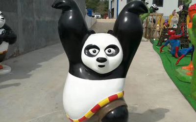 電影院玻璃鋼卡通功夫熊貓雕塑