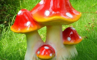 城市街道玻璃鋼卡通蘑菇雕塑