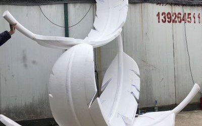 觀光景區玻璃鋼仿真羽毛造型雕塑