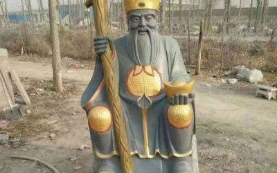 玻璃鋼仿銅廟宇神像土地公雕塑