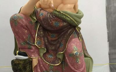 寺廟供奉尊者玻璃鋼彩繪十八羅漢雕塑