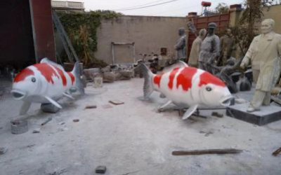 戶外園林大型玻璃鋼仿真魚(yú)雕塑